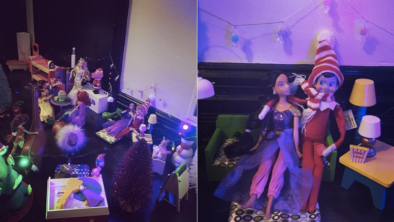 Illustration for article titled These Elf on the Shelf Scenes Are Absurd and Amazing